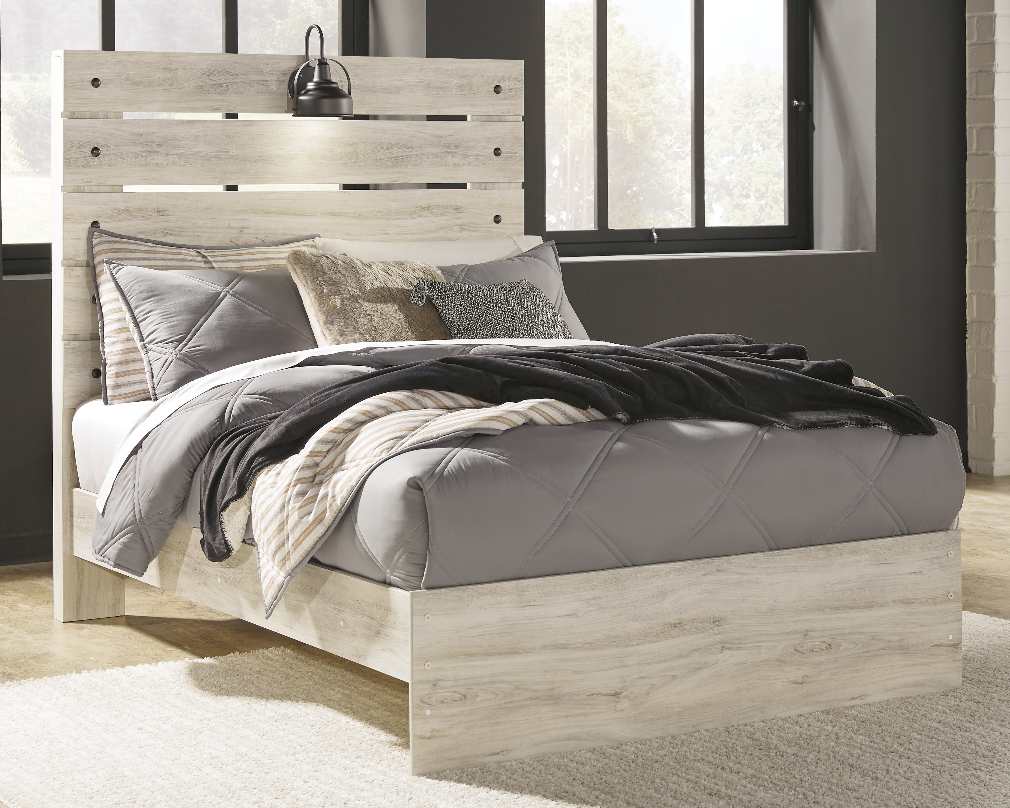 Cambeck Whitewash Full Panel Bedroom Set