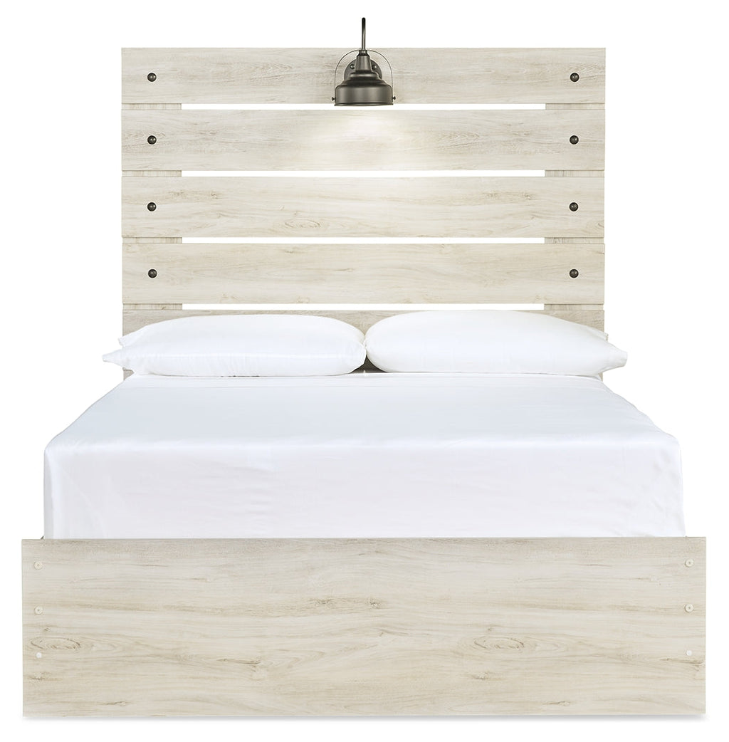 Cambeck Whitewash Full Panel Storage Bed, 2 Chests and 1 Nightstand