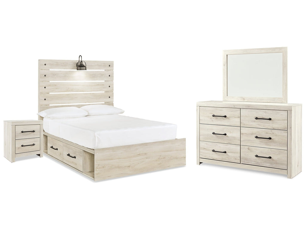 Cambeck Whitewash Full Panel Storage Bedroom Set