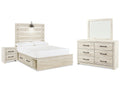 Cambeck Whitewash Full Panel Storage Bedroom Set