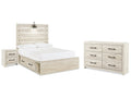 Cambeck Whitewash Full Panel Storage Bedroom Set