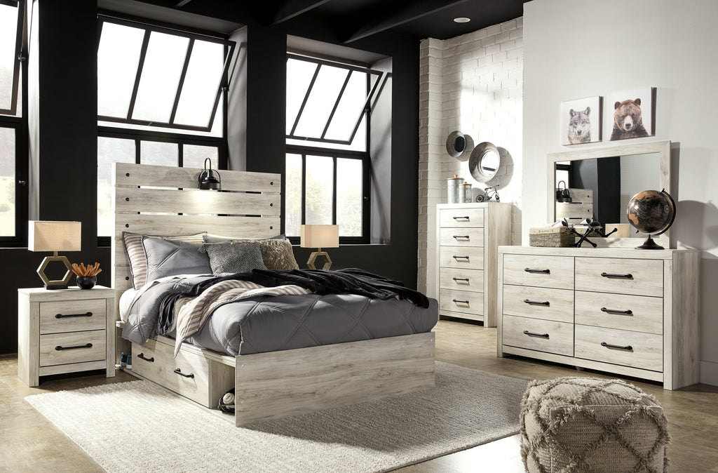 Cambeck Whitewash Full Panel Storage Bedroom Set