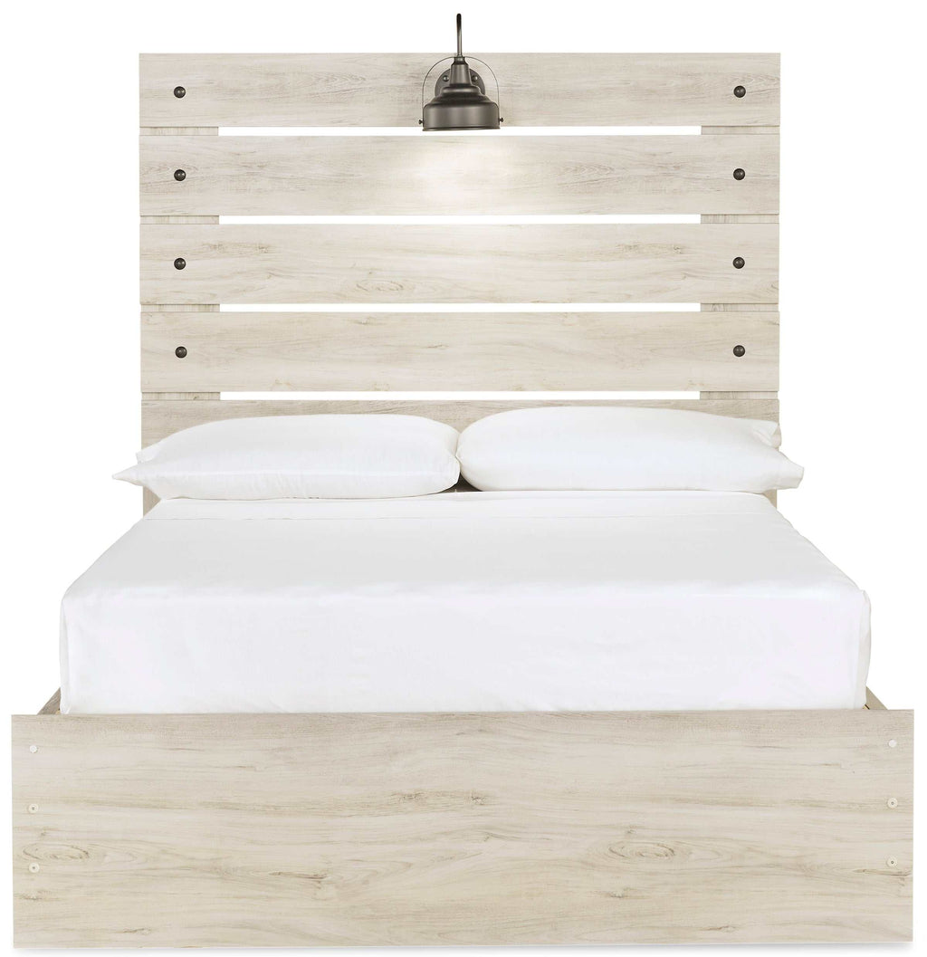 Cambeck Whitewash Full Panel Youth Bed w/ 2 Storage Drawers