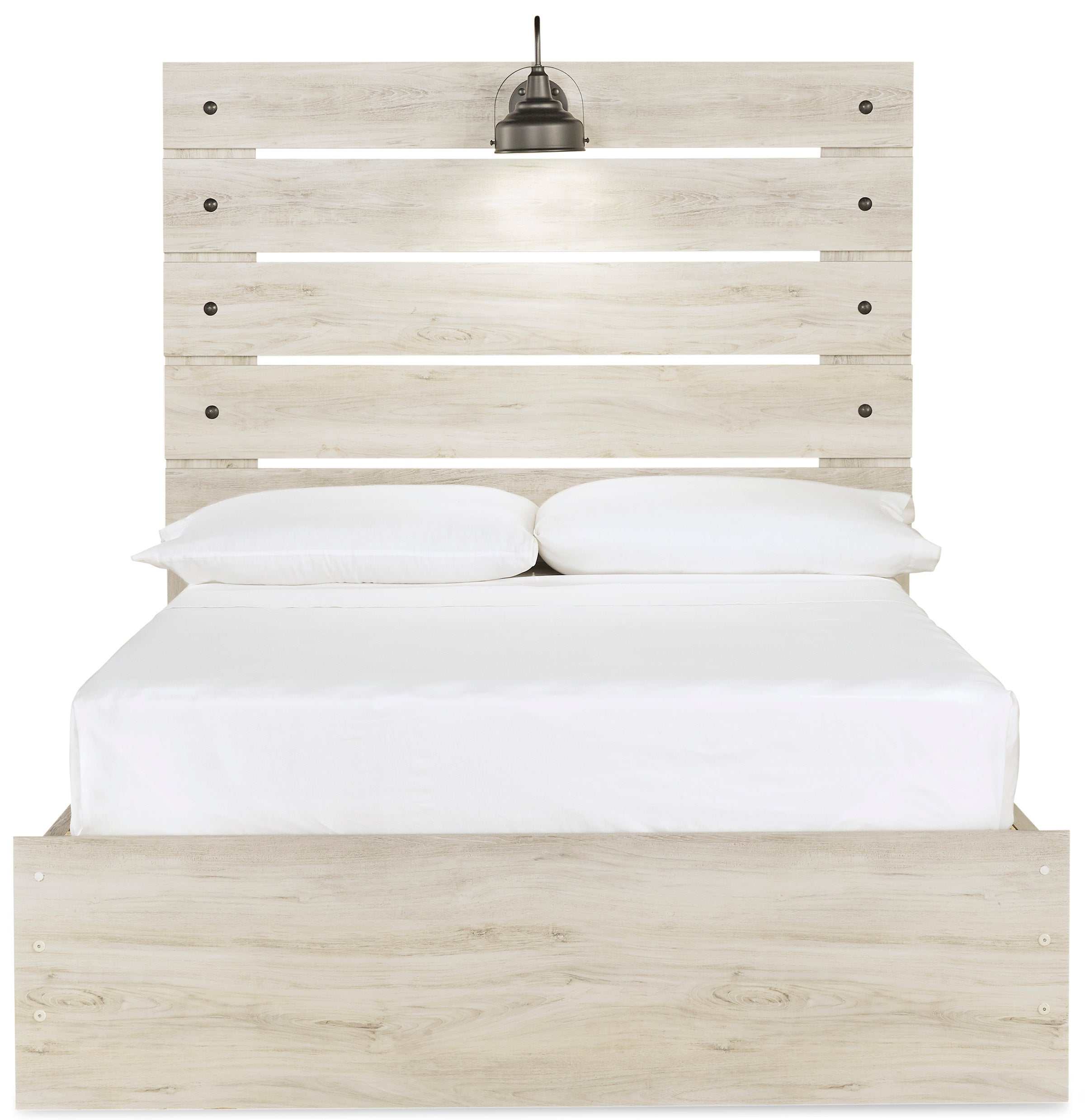Cambeck Whitewash Full Panel Youth Bed w/ 2 Storage Drawers