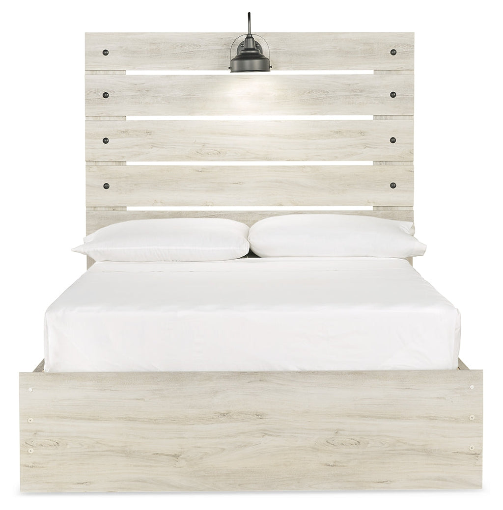 Cambeck Whitewash Full Panel Youth Bed with 4 Storage Drawers