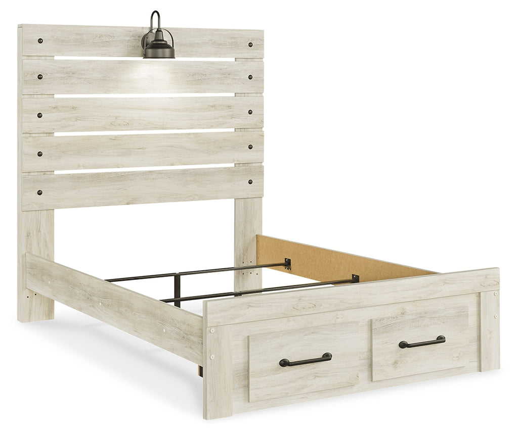Cambeck Whitewash Full Storage Bed, Dresser and Mirror
