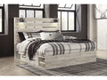 Cambeck Whitewash King Panel Bed w/ 2 Storage Drawers