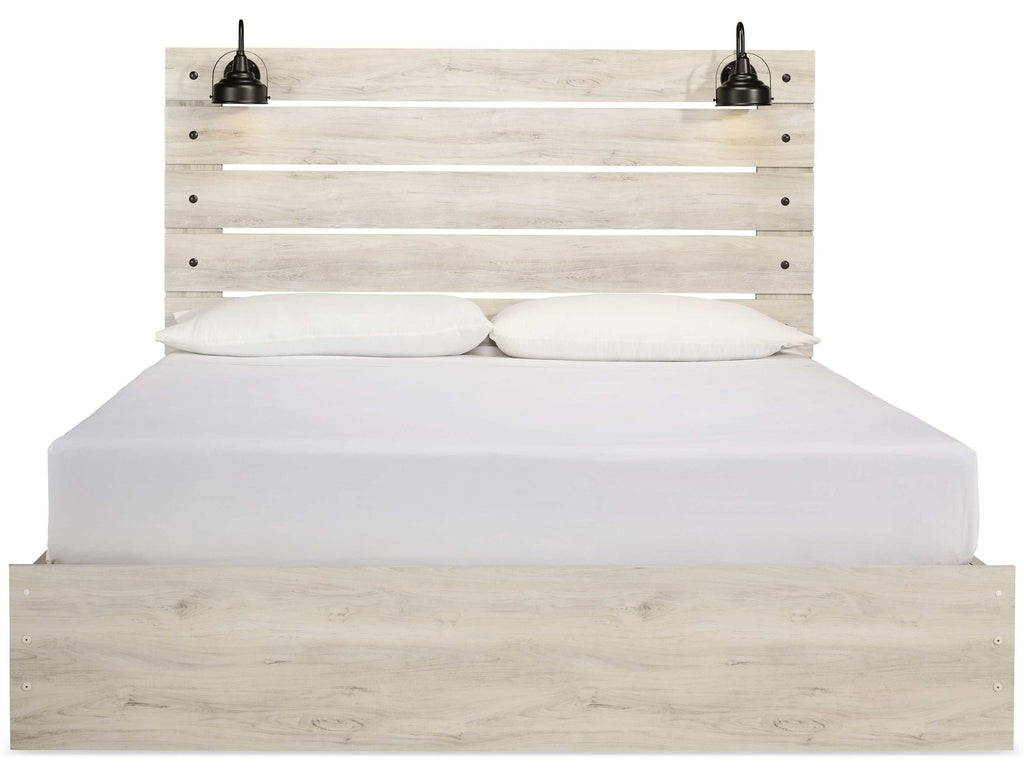 Cambeck Whitewash King Panel Bedroom Set w/ 2 Storage Drawers