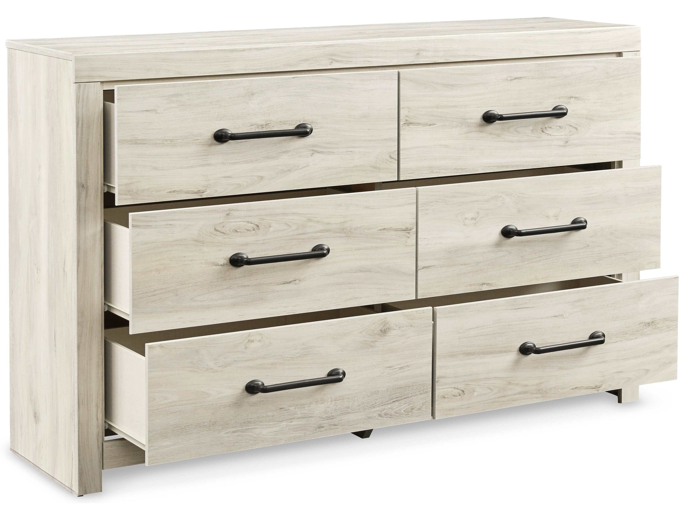 Cambeck Whitewash King Panel Bedroom Set w/ 2 Storage Drawers