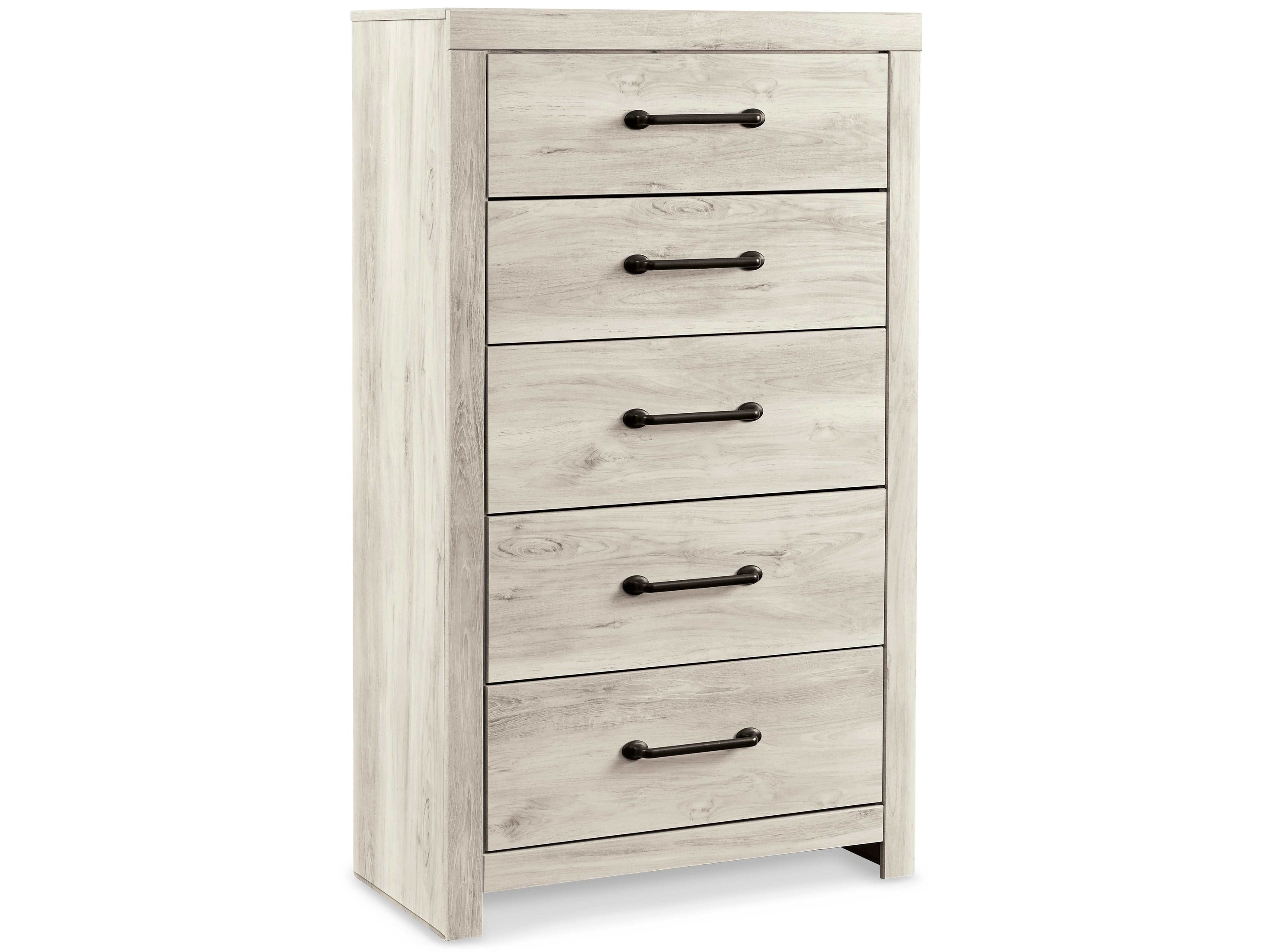 Cambeck Whitewash King Panel Bedroom Set w/ 2 Storage Drawers