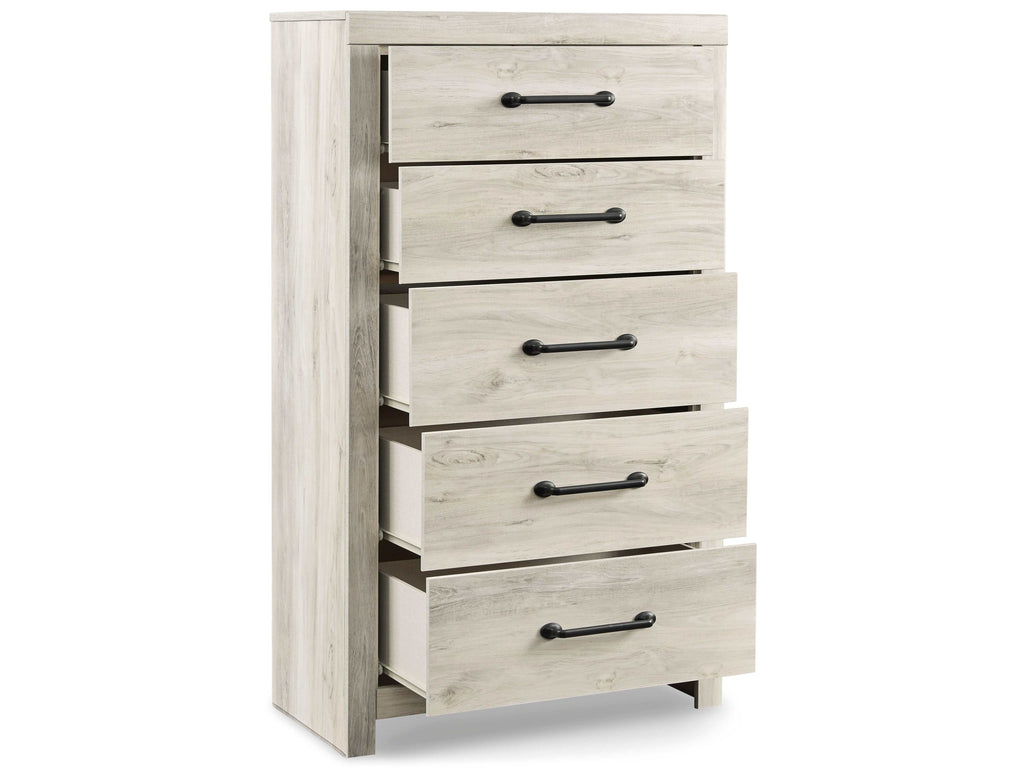 Cambeck Whitewash King Panel Bedroom Set w/ 2 Storage Drawers