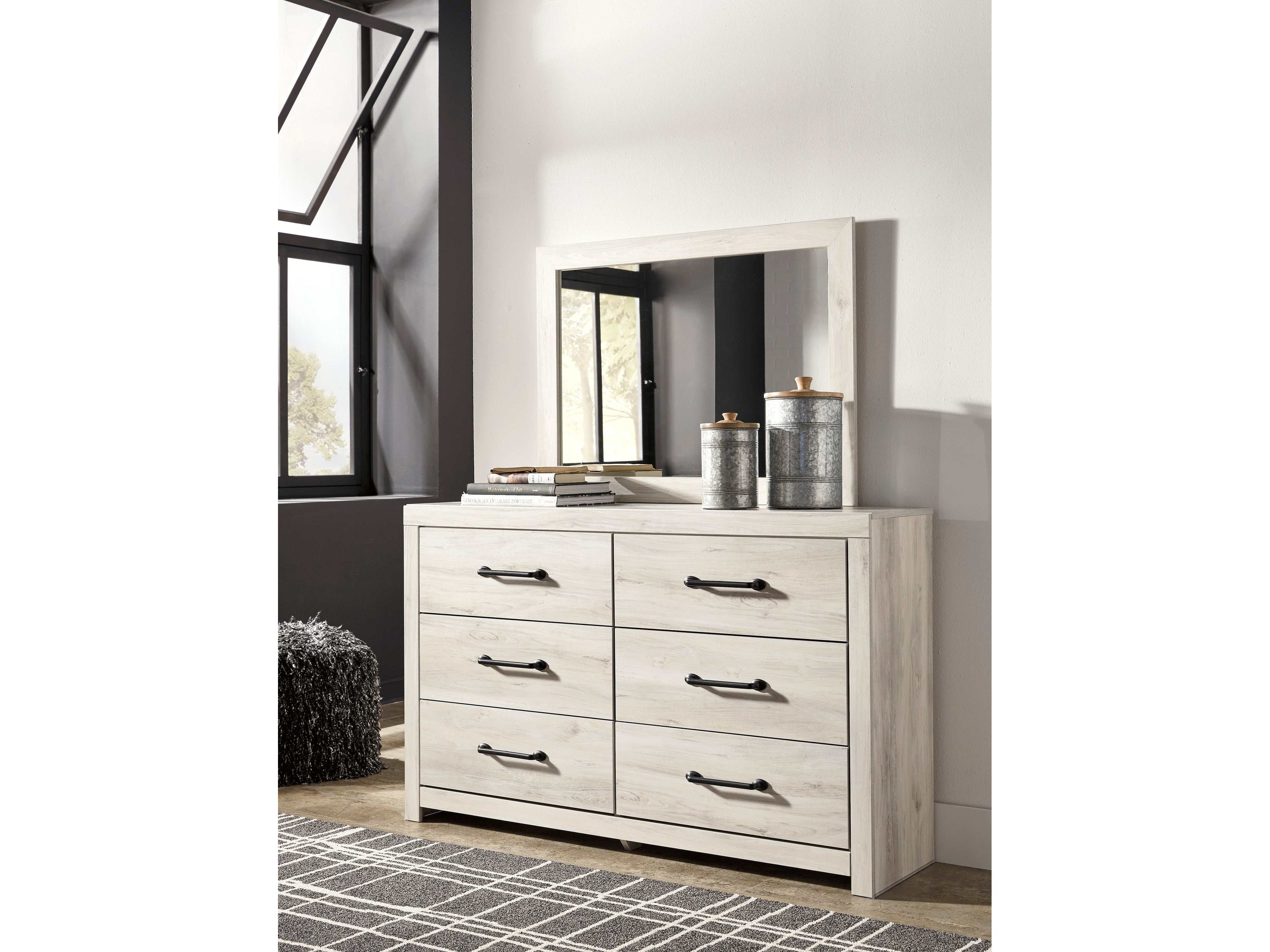 Cambeck Whitewash King Panel Bedroom Set w/ 2 Storage Drawers