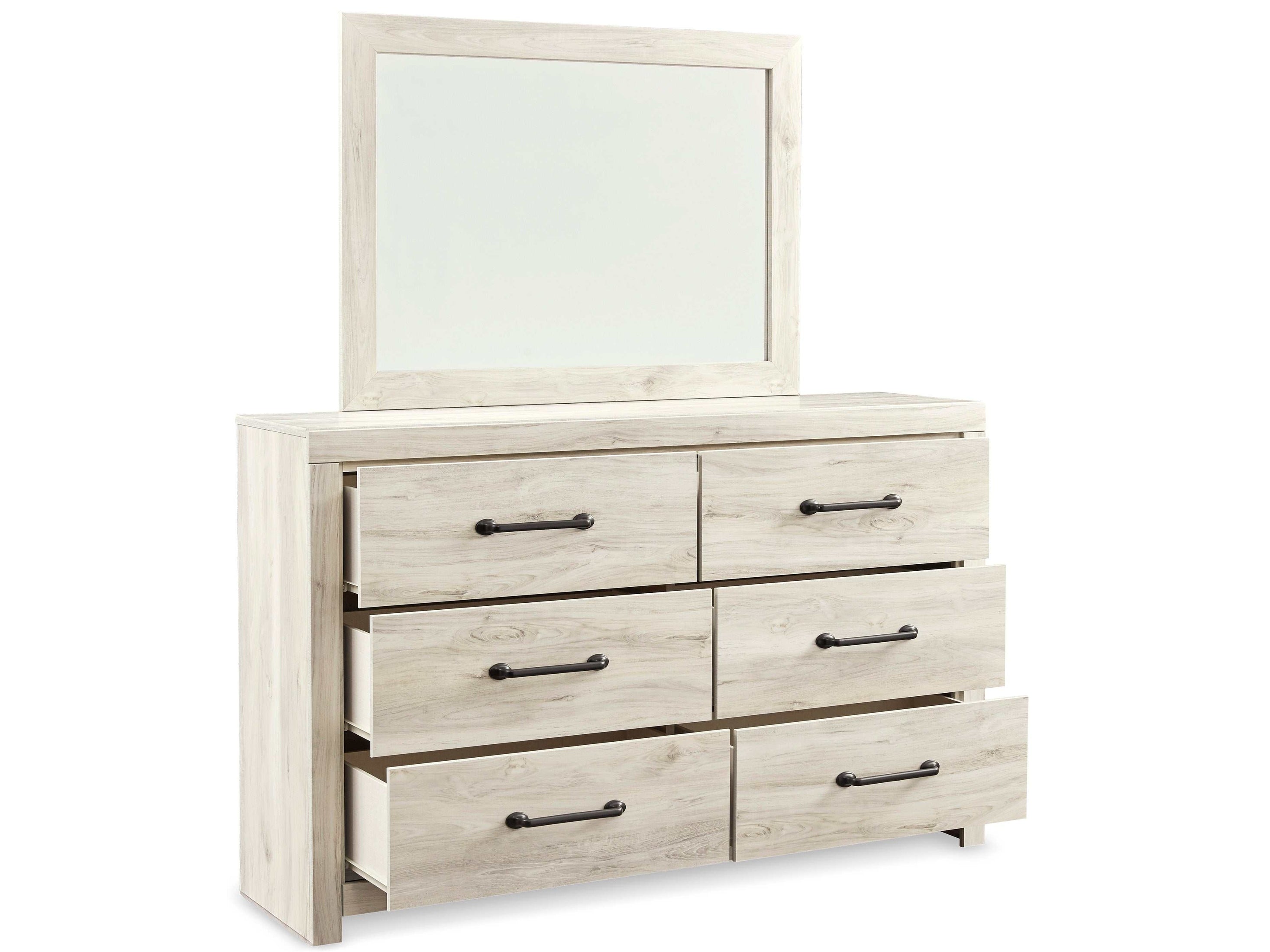 Cambeck Whitewash King Panel Bedroom Set w/ 2 Storage Drawers