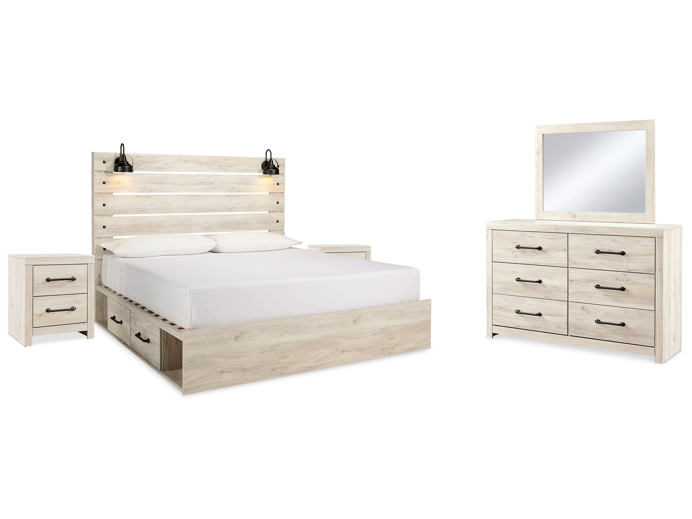 Cambeck Whitewash King Panel Bedroom Set