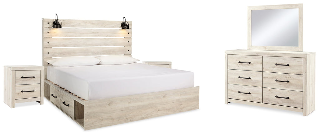 Cambeck Whitewash King Panel Bedroom Set