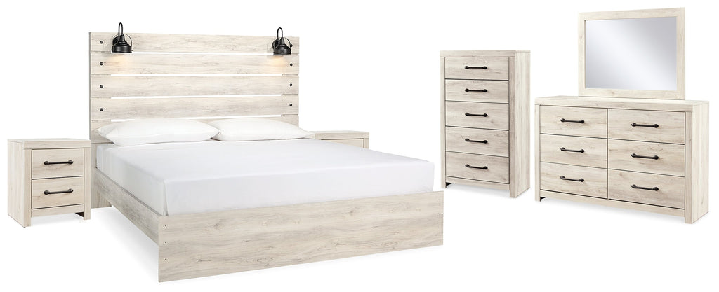 Cambeck Whitewash King Panel Bedroom Set