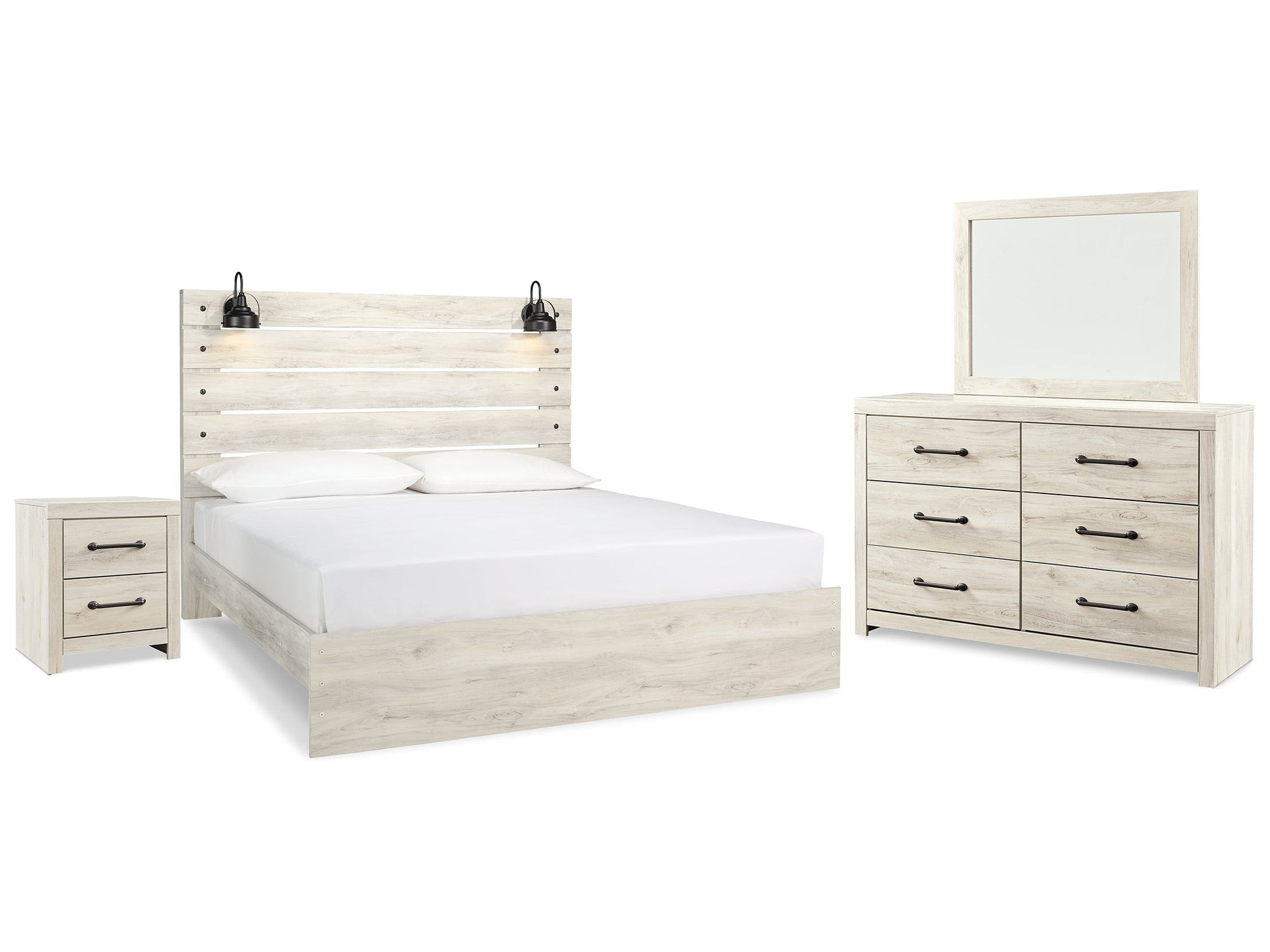 Cambeck Whitewash King Panel Bedroom Set