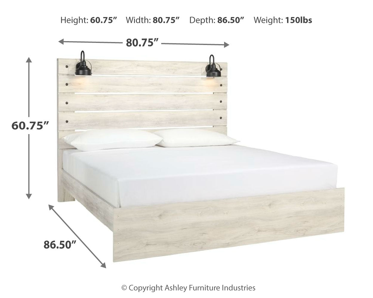 Cambeck Whitewash King Panel Bedroom Set