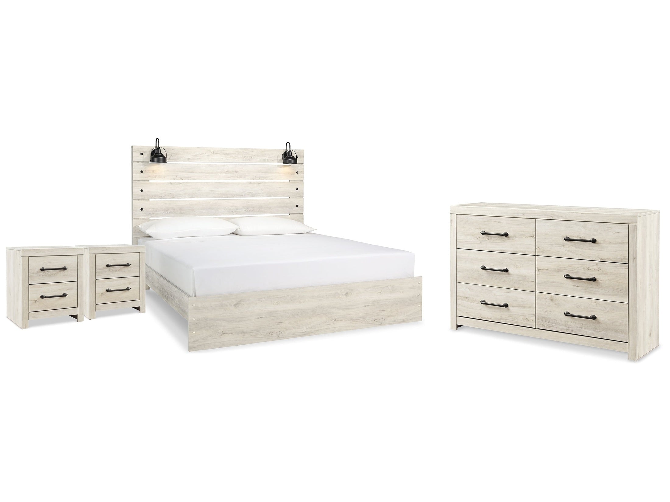 Cambeck Whitewash King Panel Bedroom Set