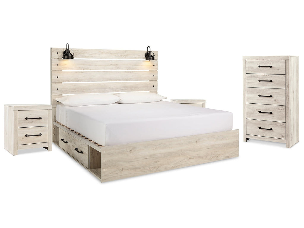Cambeck Whitewash King Panel Bedroom Set