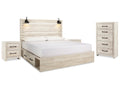 Cambeck Whitewash King Panel Bedroom Set