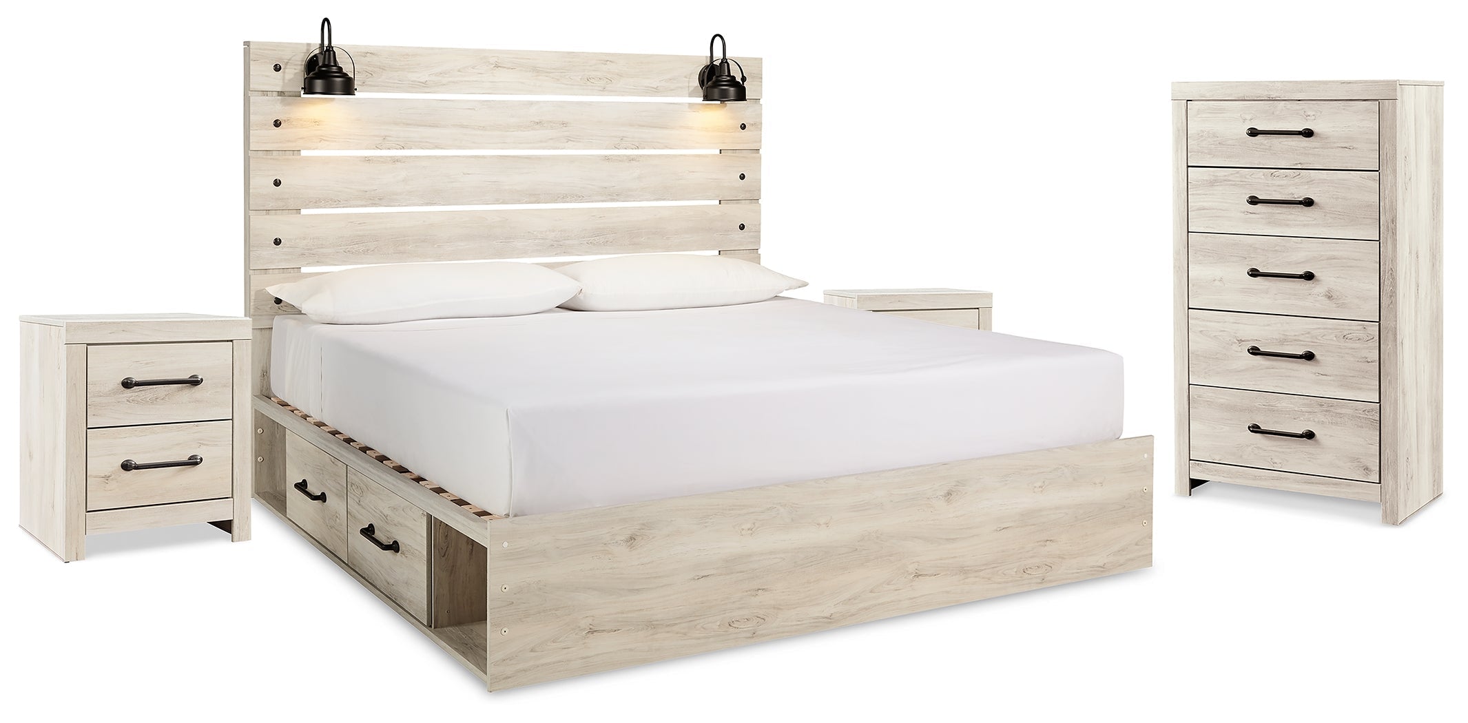 Cambeck Whitewash King Panel Bedroom Set