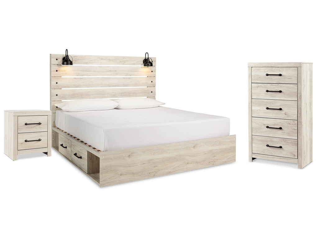 Cambeck Whitewash King Panel Bedroom Set