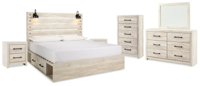 Cambeck Whitewash King Panel Bedroom Set