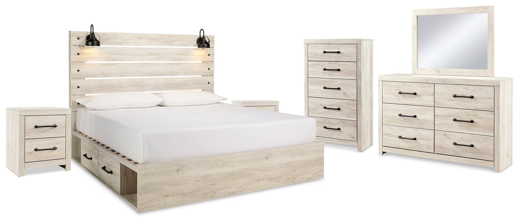 Cambeck Whitewash King Panel Bedroom Set