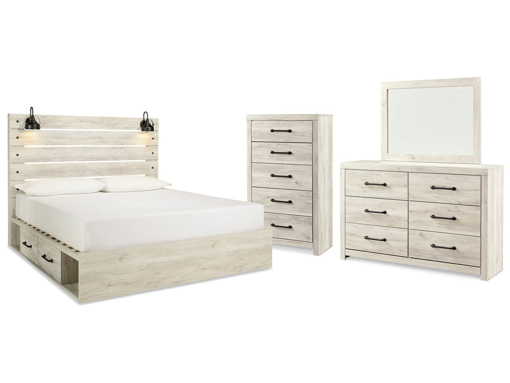 Cambeck Whitewash King Panel Bedroom Set