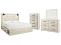 Cambeck Whitewash King Panel Bedroom Set