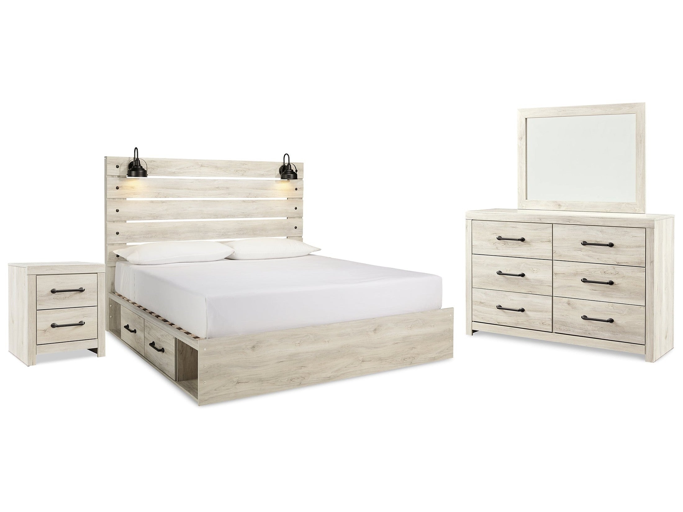 Cambeck Whitewash King Panel Bedroom Set
