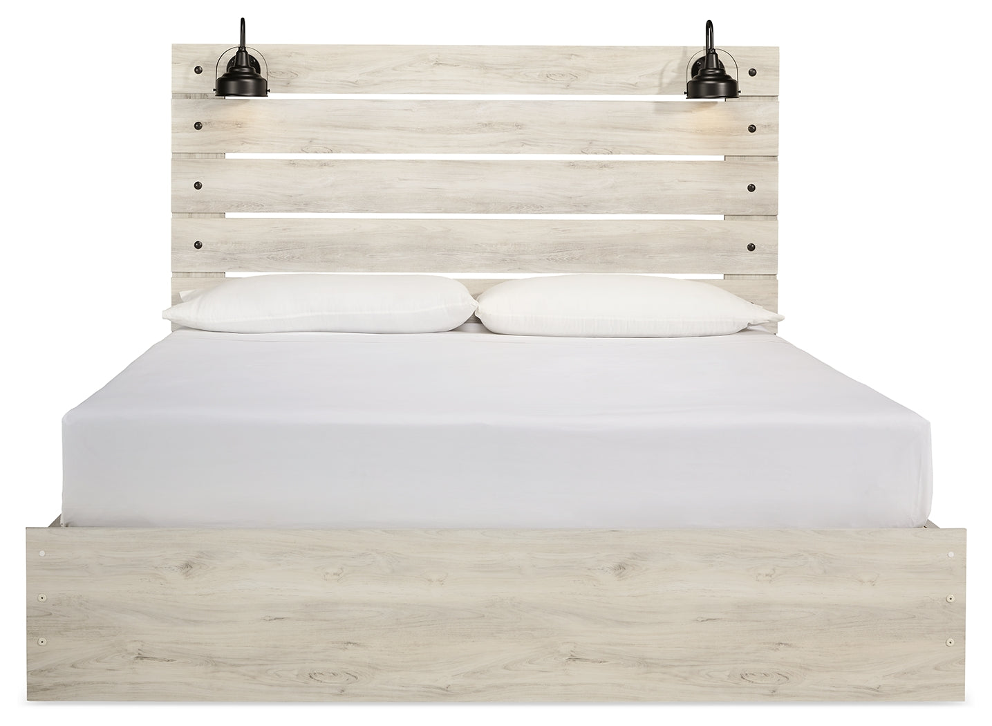 Cambeck Whitewash King Panel Storage Bed, Dresser, Mirror, Chest and Nightstand