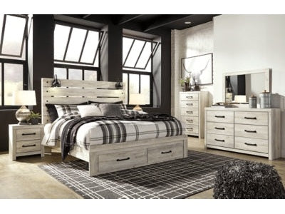 Cambeck Whitewash King Panel Storage Bedroom Set