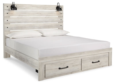 Cambeck Whitewash King Panel Storage Bedroom Set