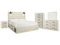 Cambeck Whitewash King Panel Storage Bedroom Set