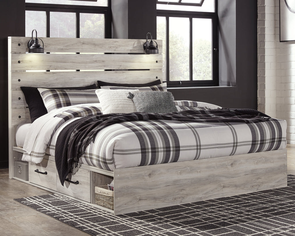 Cambeck Whitewash King Panel Storage Bedroom Set