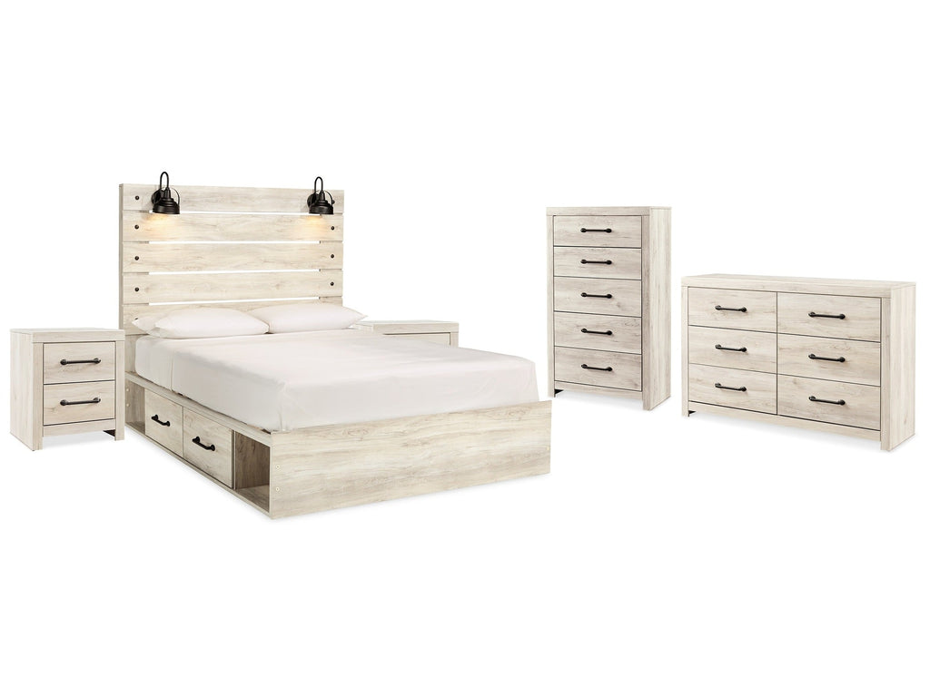 Cambeck Whitewash King Storage Bedroom Set