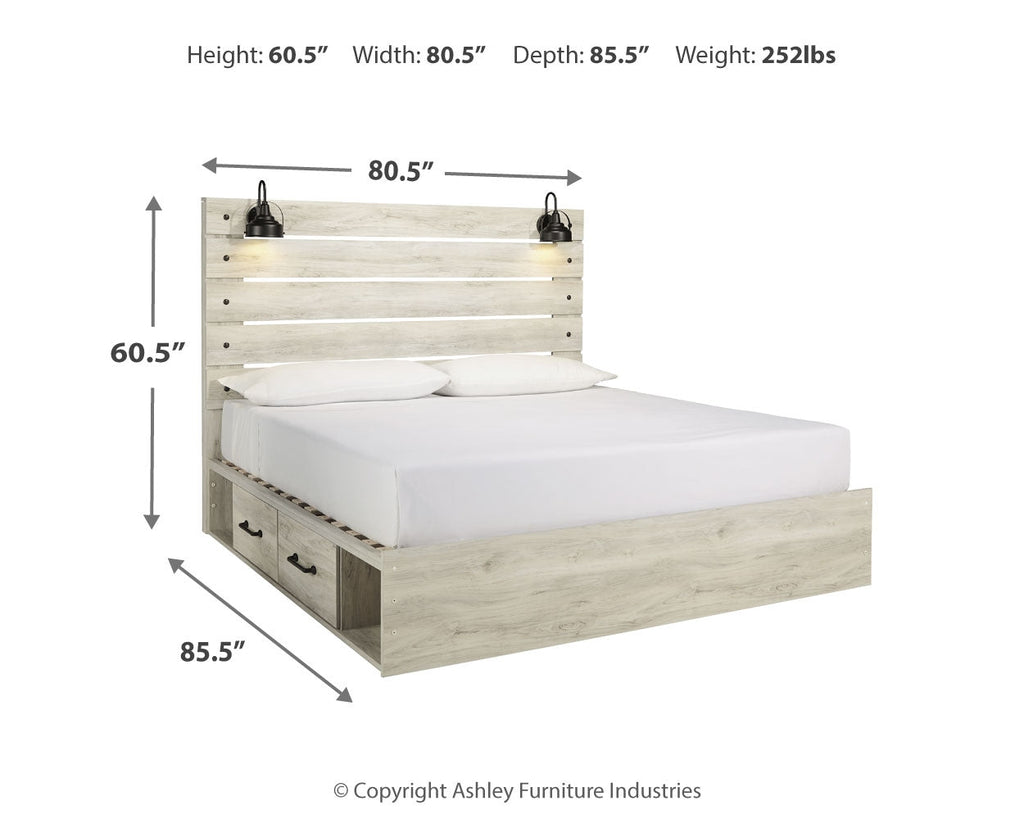 Cambeck Whitewash King Storage Bedroom Set