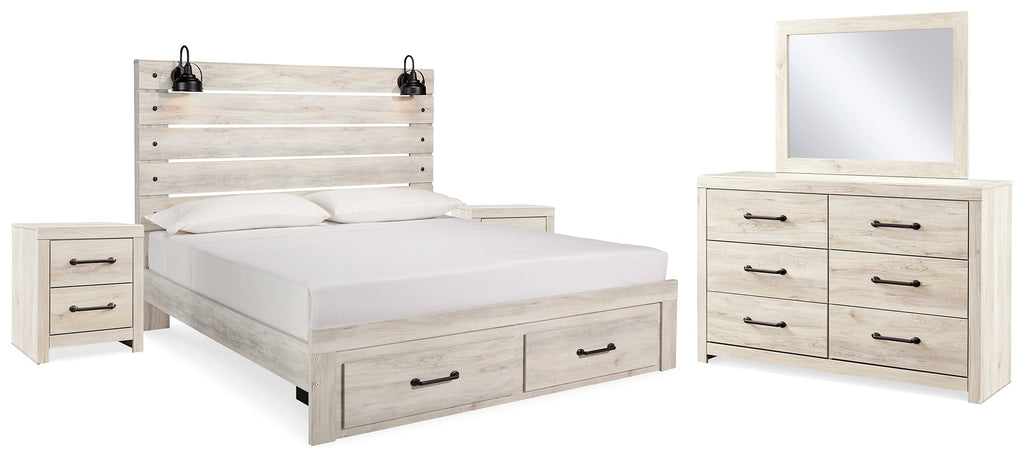 Cambeck Whitewash King Storage Bedroom Set