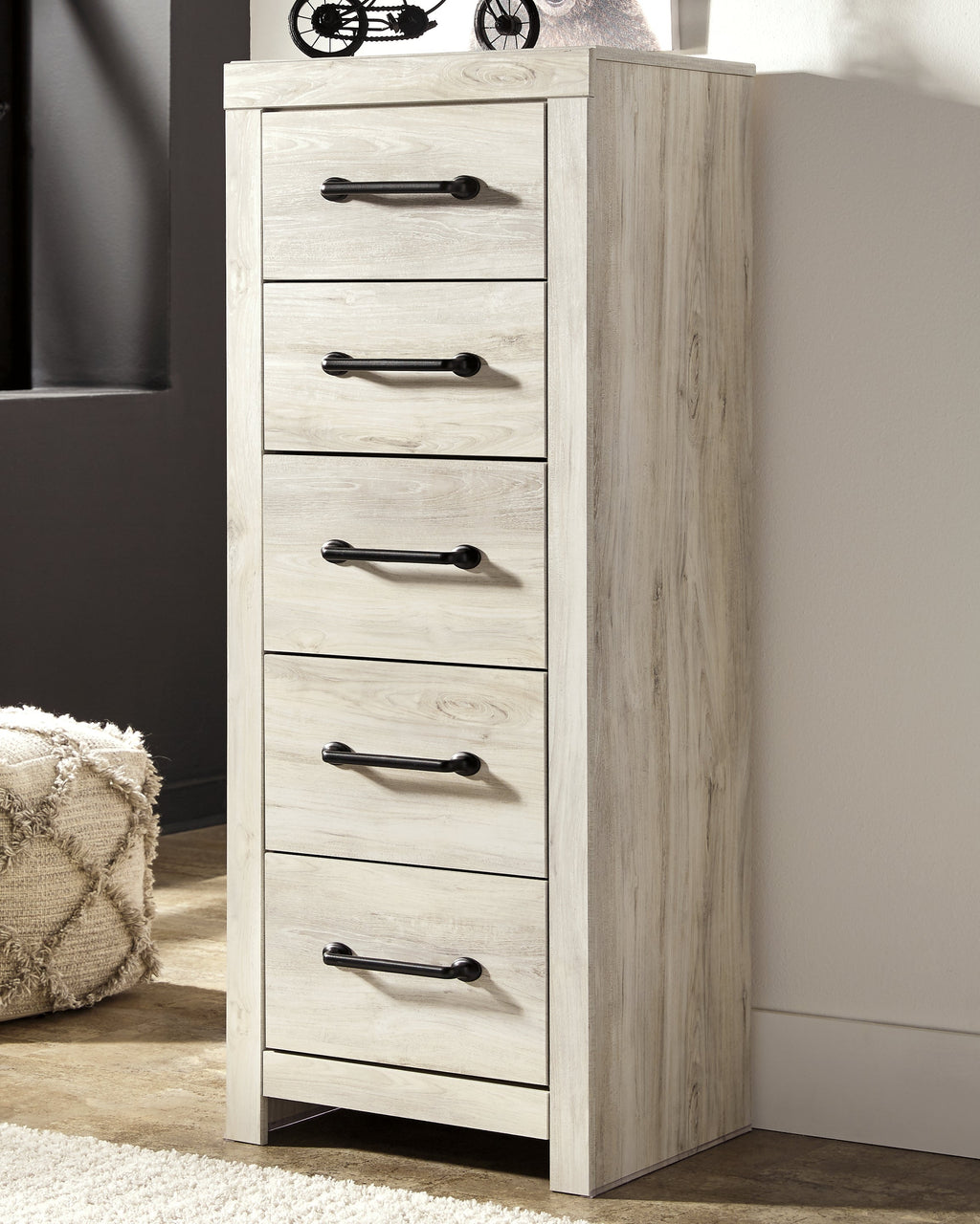 Cambeck Whitewash Narrow Chest of Drawers