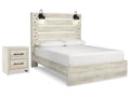 Cambeck Whitewash Queen Panel Bedroom Set with 2 Nightstands