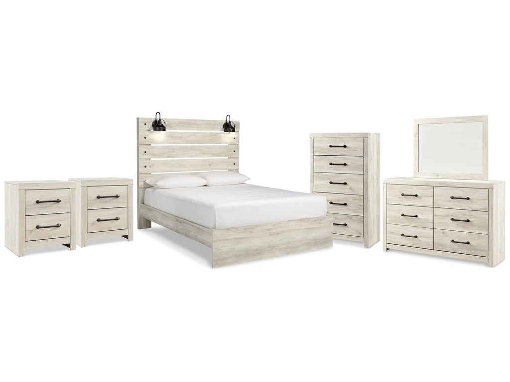 Cambeck Whitewash Queen Panel Bedroom Set