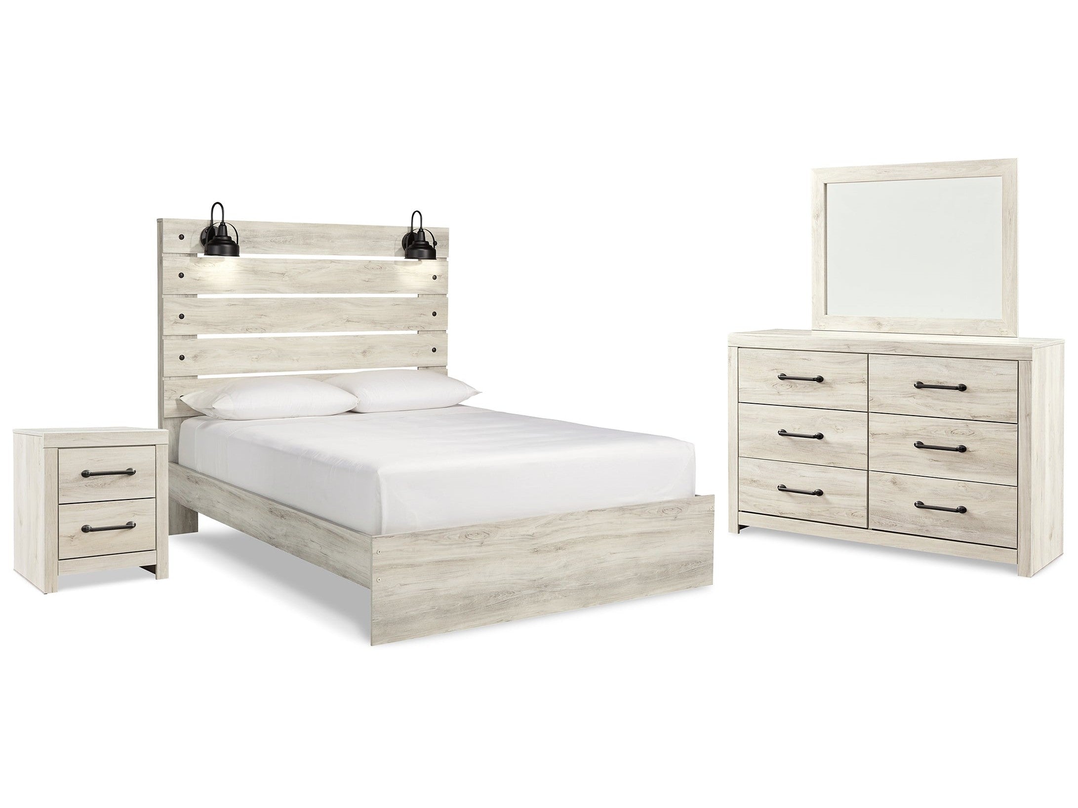 Cambeck Whitewash Queen Panel Bedroom Set