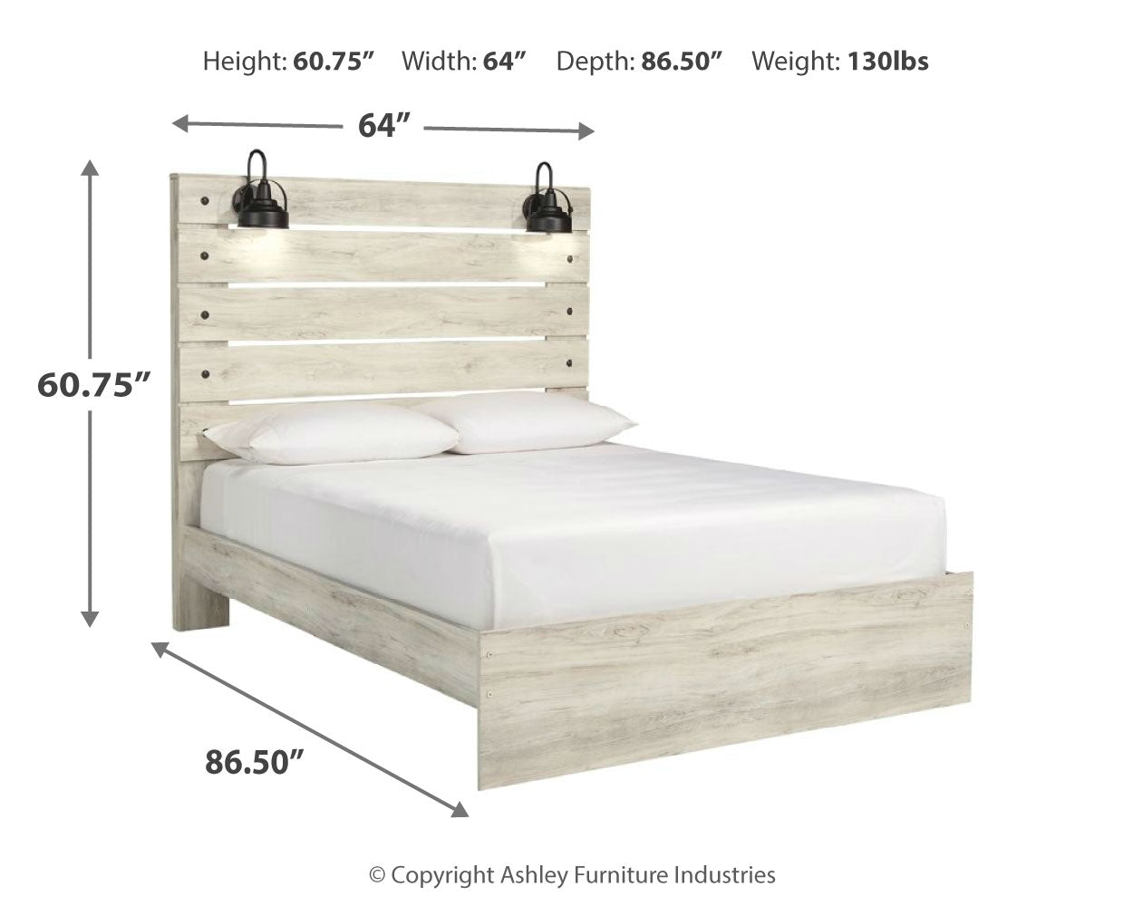 Cambeck Whitewash Queen Panel Bedroom Set