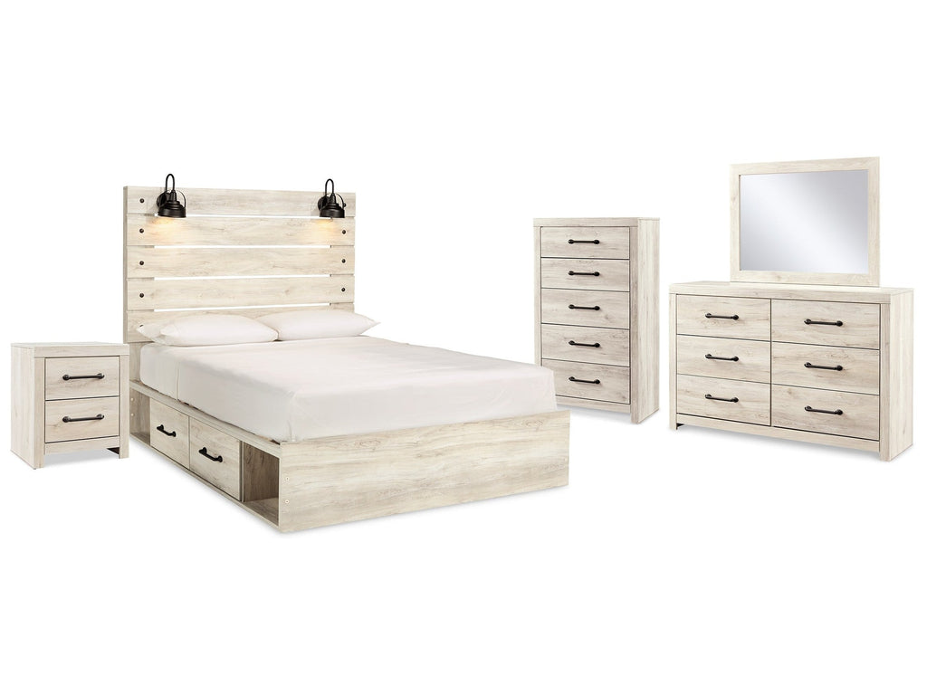 Cambeck Whitewash Queen Panel Bedroom Set