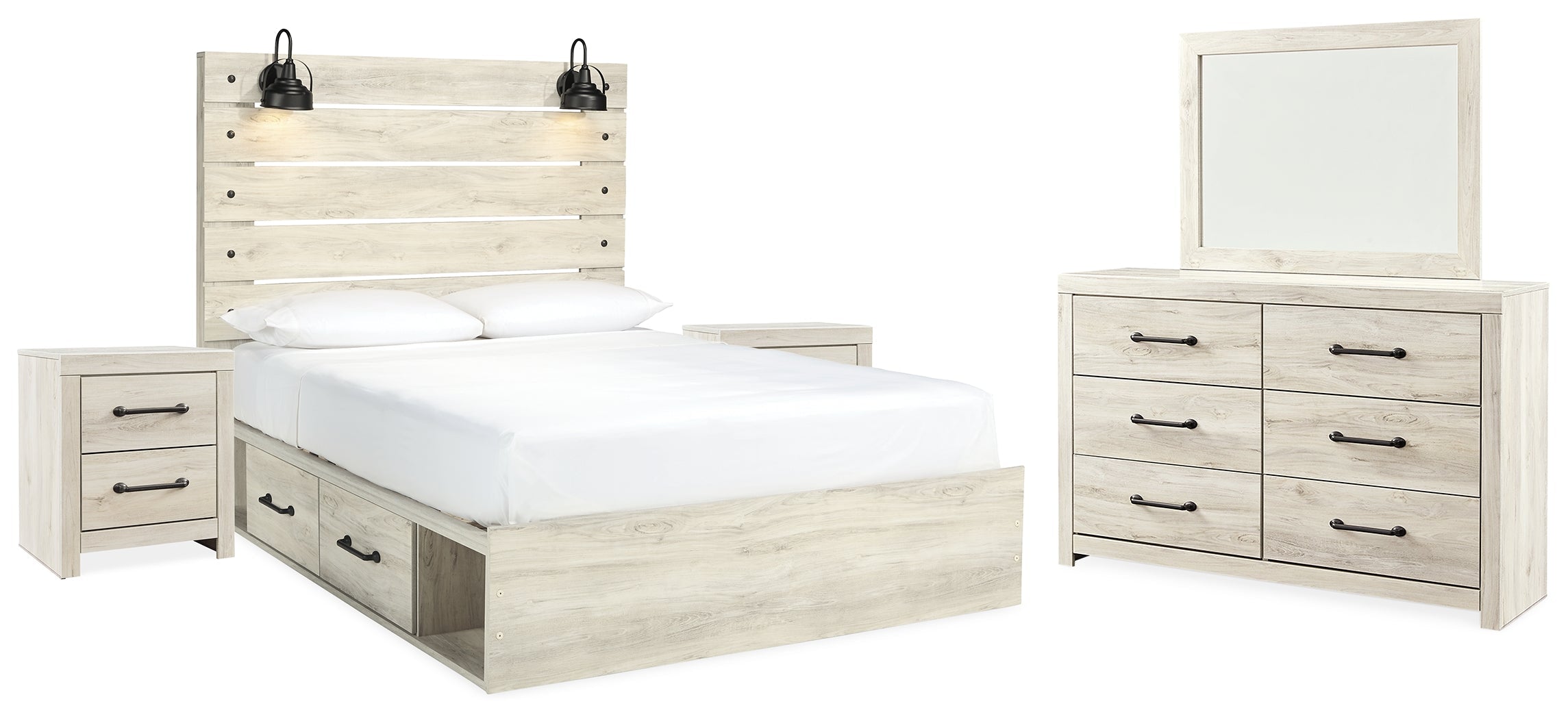 Cambeck Whitewash Queen Panel Bedroom Set
