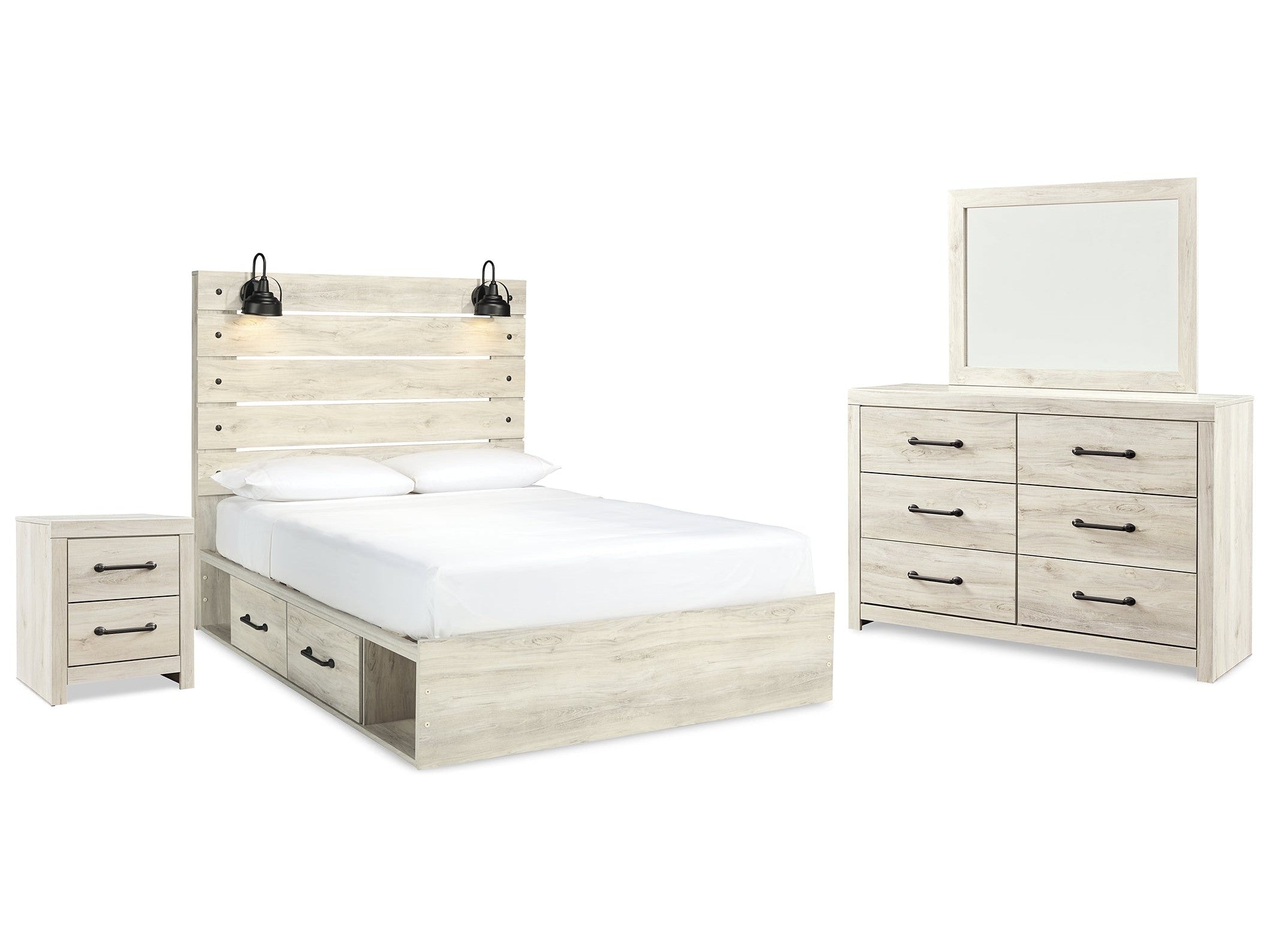 Cambeck Whitewash Queen Panel Bedroom Set