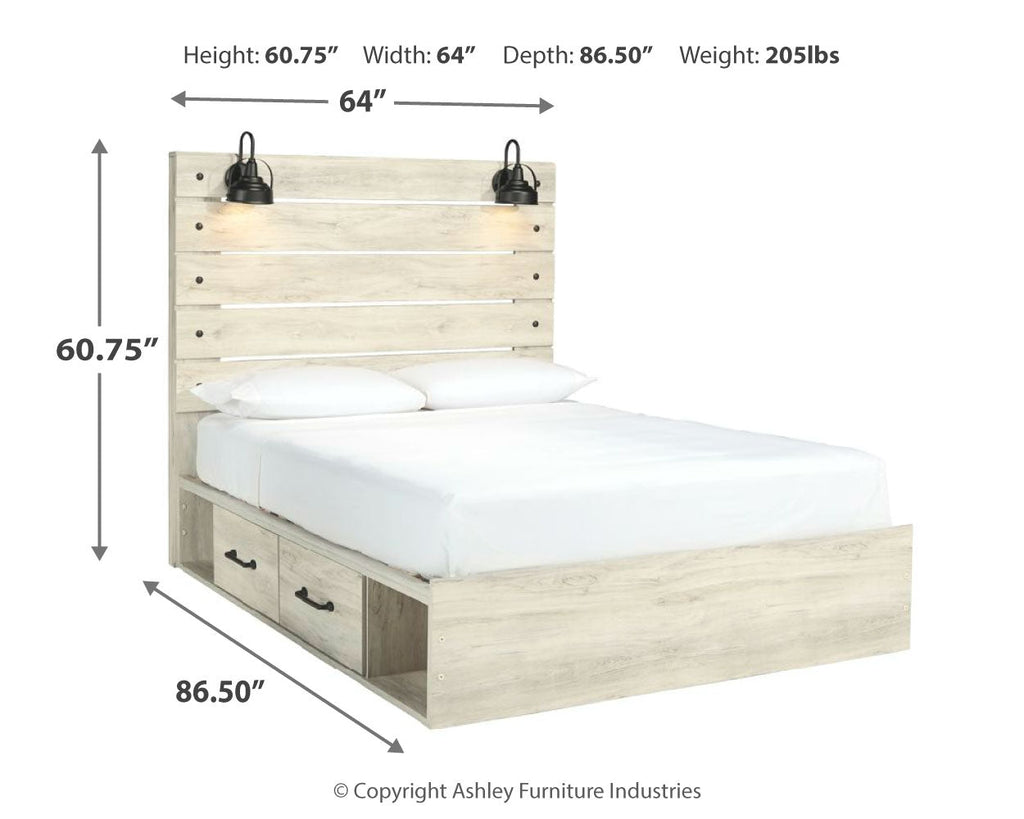 Cambeck Whitewash Queen Panel Bedroom Set