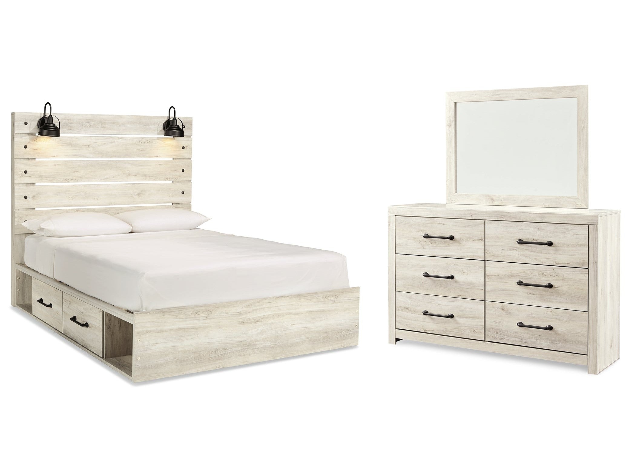Cambeck Whitewash Queen Panel Bedroom Set